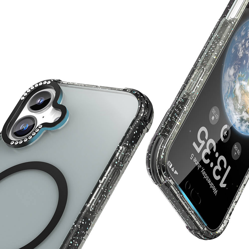 iPhone 16 Kılıf M-safe Şarj Özellikli Taşlı ve Simli Tasarım Mutural Blink Kılıf iPhone 16 Kılıf M-safe Şarj Özellikli Taşlı ve Simli Tasarım Mutural Blink Kılıf
